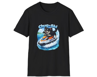 Camiseta Chug-Ski Dog Jet Ski / Camiseta de deportes acuáticos Chihuahua Pug
