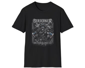 Berserker Viking Warrior Graphic T-Shirt | Norse Runes, Battle Axe Artwork