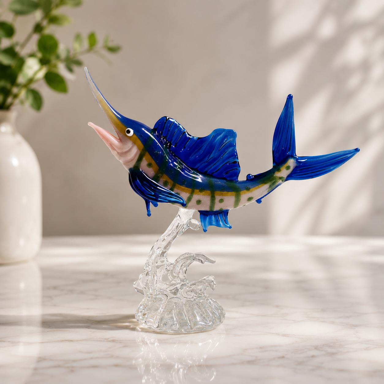 ブルー  マーリン  オブジェ   外国製 Blue Marlin Figurine - Etsy