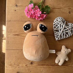 My Pet Alien Pou Plush Toy Soft Kawaii Brown Gamer Character Stuffed Animal Cute Nostalgic Room Decor Meme Gift for Teens