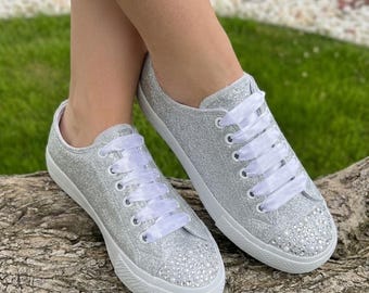 Scarpe scintillanti per la laurea / Calzature con strass per addio al nubilato / Regalo di compleanno per lei