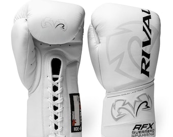 Guantes de boxeo Rival RFX Guerrero: guantes de sparring de cuero personalizados, 16 oz