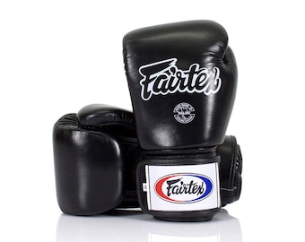 Fairtex Black Leather Boxing Gloves – Professional Muay Thai, Kickboxing & Training Gloves