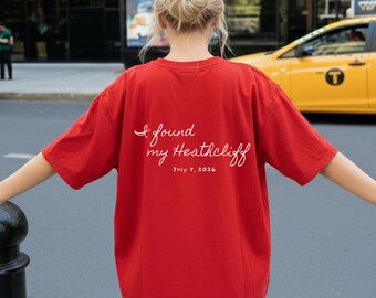 Custom Bride Tee, Personalized Newlywed Romantic Crewneck Shirt, Customizable Just Married Bridal Shower Gift for Wife