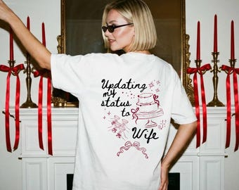 Coquette Bridal Tee, Bride To Be Shirt, Newlywed Engagement Gift for Wife, Wedding Day Outfit, Bridal Shower Gift