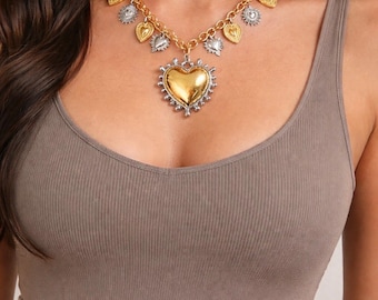 Vintage-Halskette mit goldenem Herzanhänger