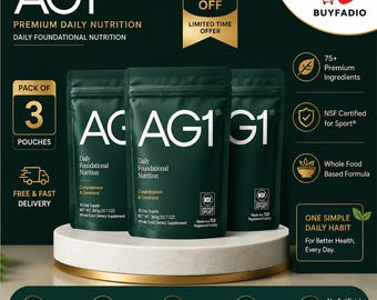 Pack of 3 Daily Foundational Nutrition Powder | Gut Health, Immunity, Energy | AG1 Supplement