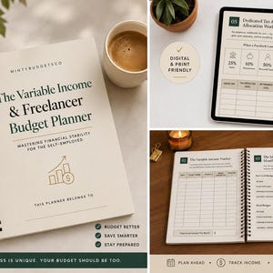 Budgetplanner voor freelancers, overzicht van variabele inkomsten, belastingformulier (pdf-download)