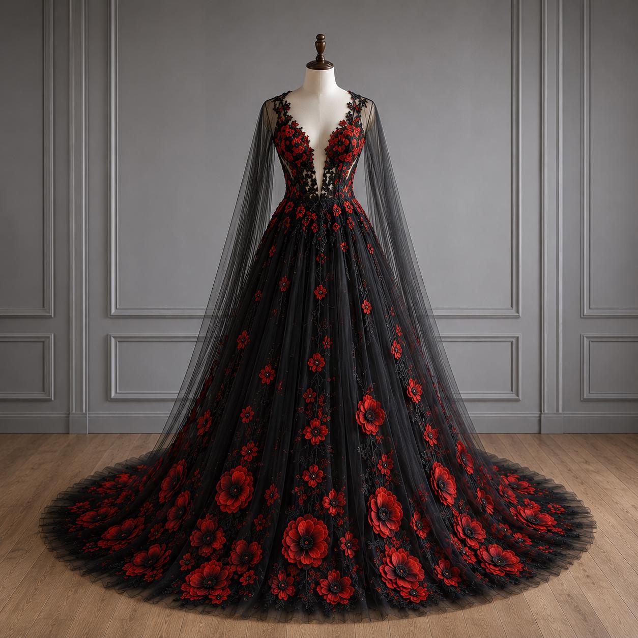 Dark Grey Wedding Gown - Etsy