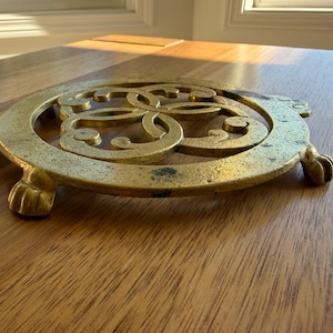 Vintage Brass Trivet with Claw Feet