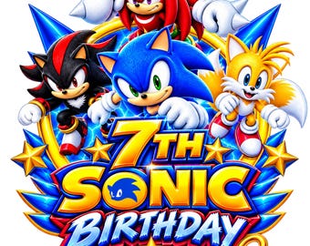 Custom Birthday T-Shirt, Custom Name & Age, Sonic Png, High Quality Transparent PNG(Instant Download)