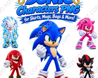Sonic Characters PNG Bundle, Sonic PNG, Sonic Clipart, Transparent PNG, Sonic T-Shirt Design, Mug Png, Png, Sonic Sticker(Digital Download)