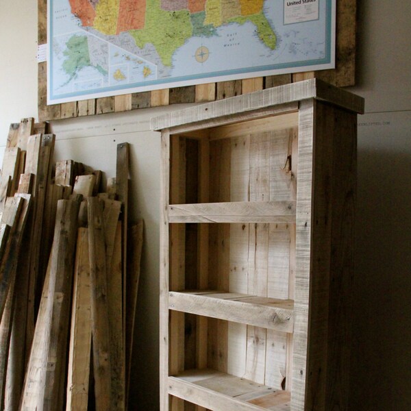 Reclaimed Pallet Wood Bookcase
