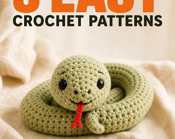Beginner Amigurumi Crochet Pattern Bundle – Easy No Sew Snake, Worm, Caterpillar PDF