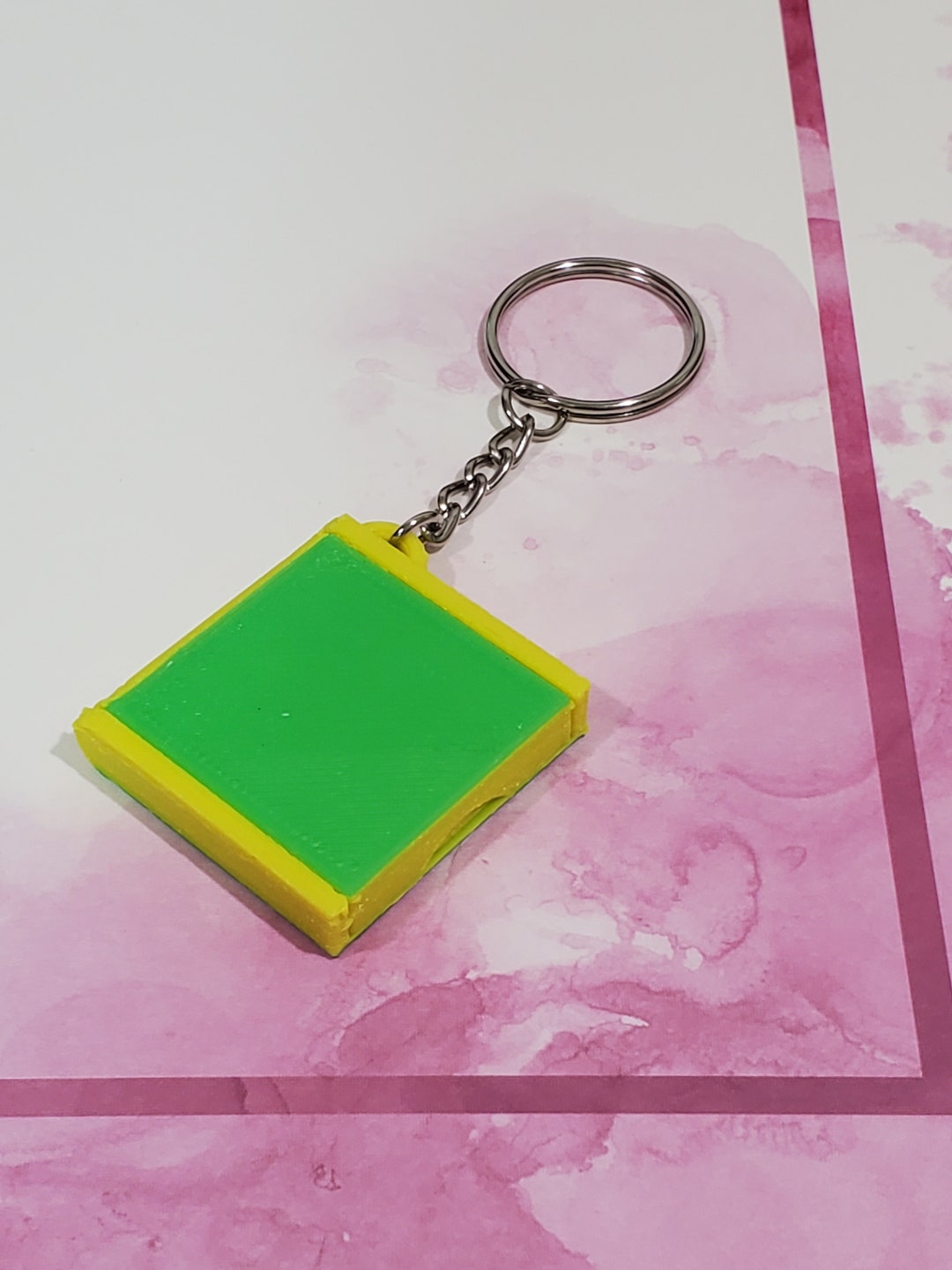 3d Printed SD Card Keychain Green and Yellow Etsy