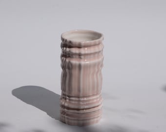 Besneeuwd roze cocktailglas | Porselein en handgemaakt | Uniek