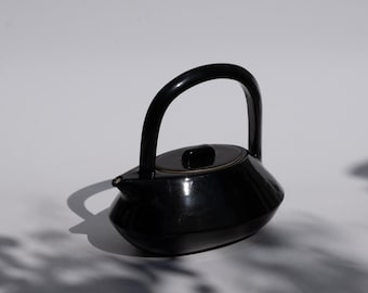 Gitzwarte porseleinen theepot | Handgemaakte unieke theepot