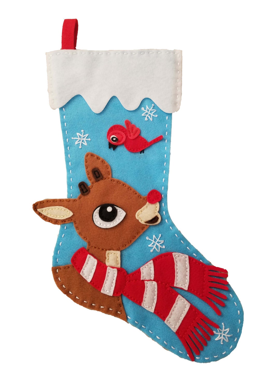 Rudolph the Red-nosed Reindeer Felt Stocking - Etsy