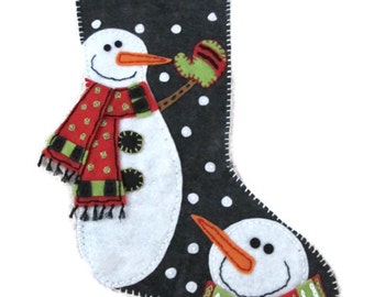 Snowmen Felt Stocking