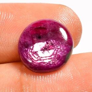 Natural Ruby Zoisite Cabochon Round Loose Gemstone Jewelry Making (13X13X2 mm, 5.5 Cts) SG-1159