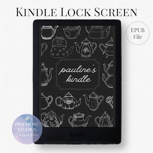 Teteras vintage / Pantalla de bloqueo de Kindle / Fondo de pantalla digital personalizado