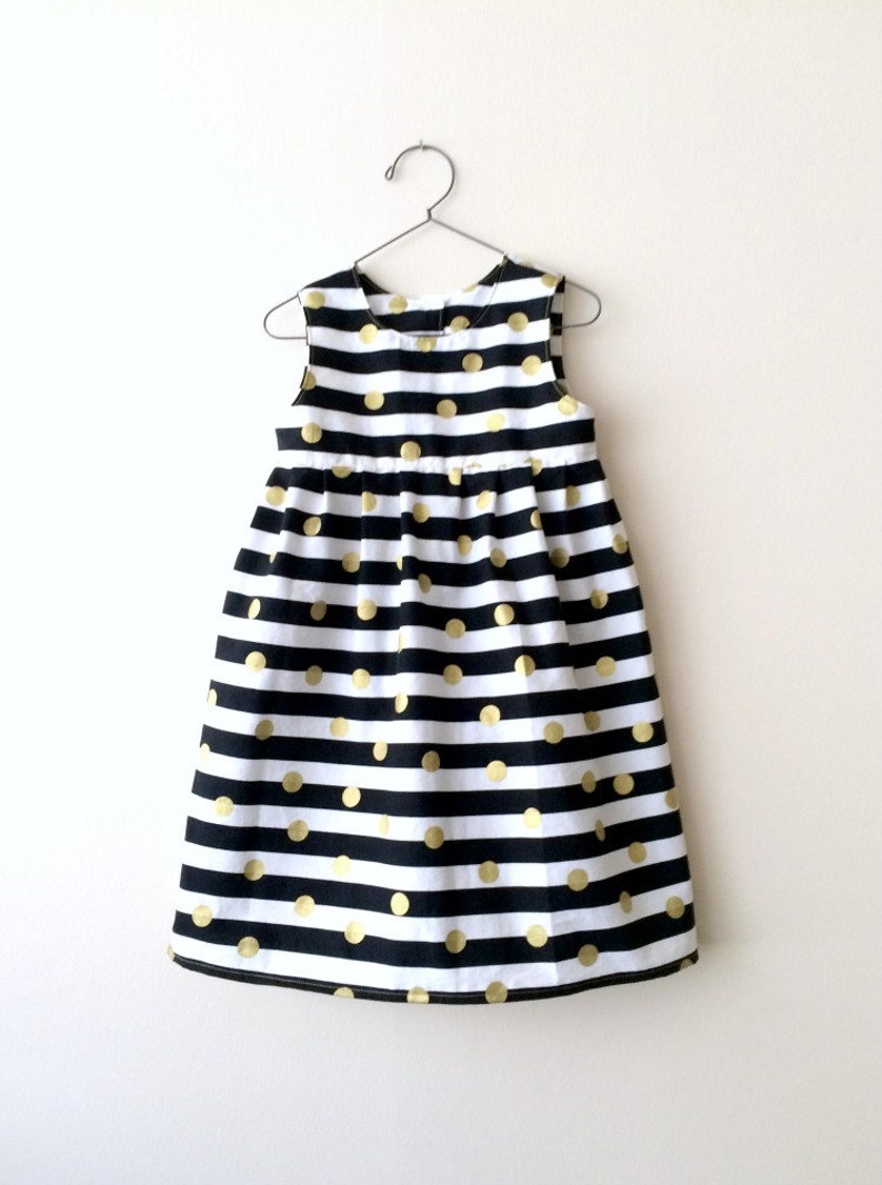 black dress gold dots