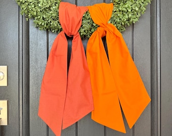 Orange or Terracotta Wreath Sash, Summer Door Decor, Bright Orange, Wreath Accent, Fall Wreath Sash, Autumn Decor