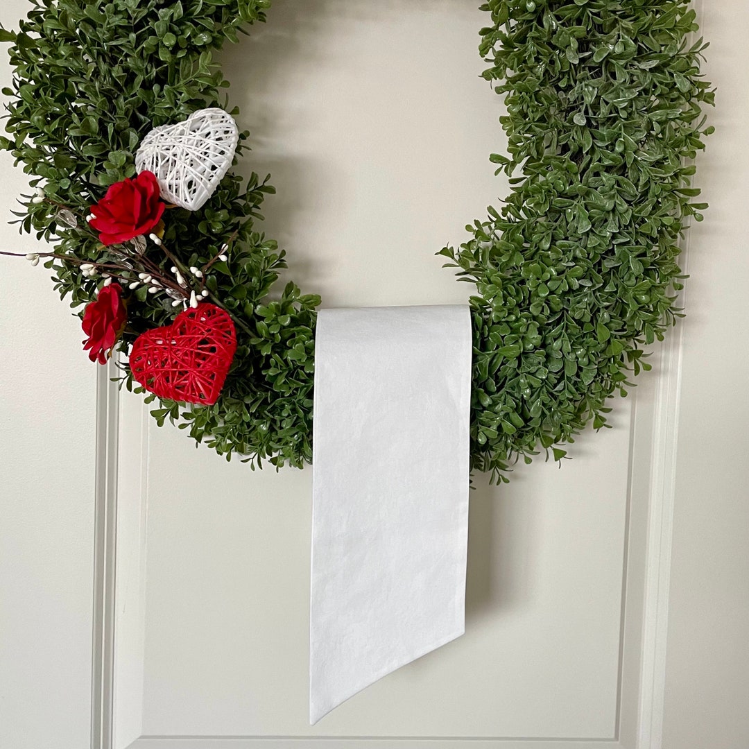 VitalCozy Wreath Sash For Front Door Blank Satin Wreath Sash For