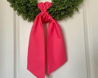 Hot Pink Wreath Sash, Blank Dark Pink Wreath Sash, Plain Pink Wreath Sash, Door Decor, Girl Gender Reveal Party, Ready for Embroidery Sash