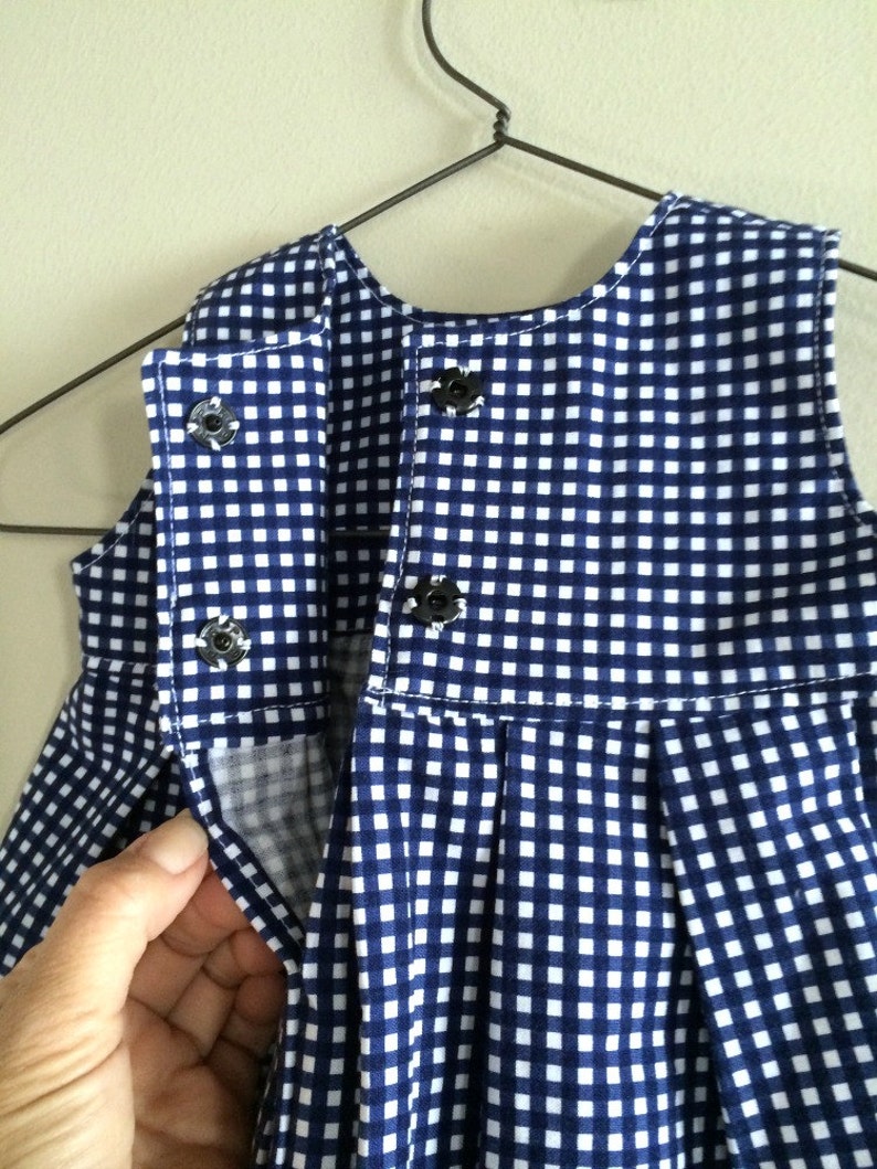 Baby Dress Navy Blue Gingham Dress Baby Dress Toddler Etsy