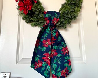 Holiday Wreath Sash, Poinsettia Sash, Christmas Wreath Sash, Blank Sash, Winter Door Decor, Christmas Decor, Ready to Ship