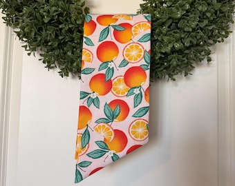 Peachy Peach & Orange Wreath Sash, Summertime Wreath Sash, Summer Wreath Sash, Door Decor, Birthday Party, Summer Wedding