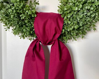 Crimson Wreath Sash, Burgundy Wreath Sash, School Colors Wreath Sash, Crimson Door Decor, Burgundy Sash