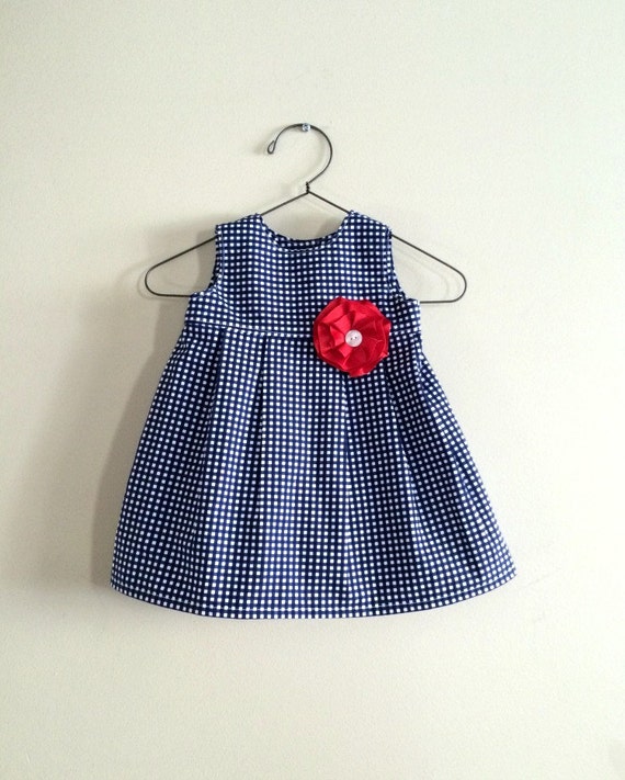 Baby Dress Navy Blue Gingham Dress Baby Dress Toddler - Etsy