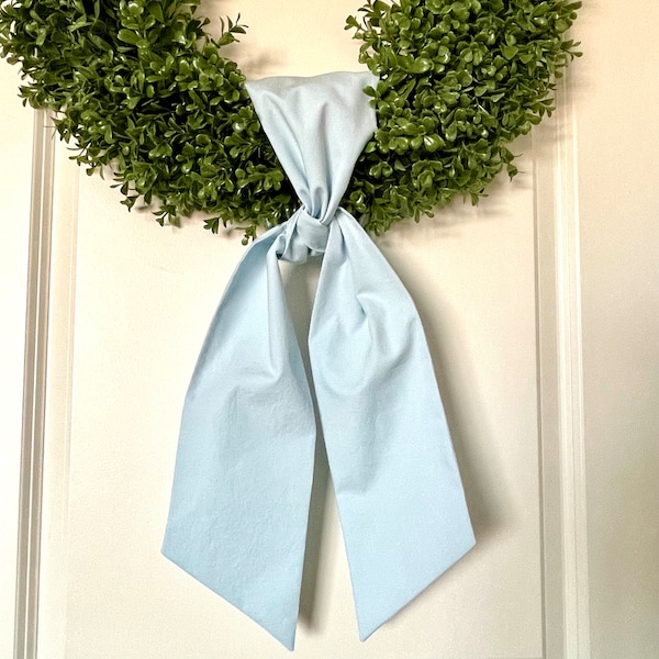 Light Blue Wreath Sash, Blank Baby Blue Wreath Sash, Plain Wreath Sash, Door Decor, Boy Gender Reveal Party, Ready for Embroidery, Blank