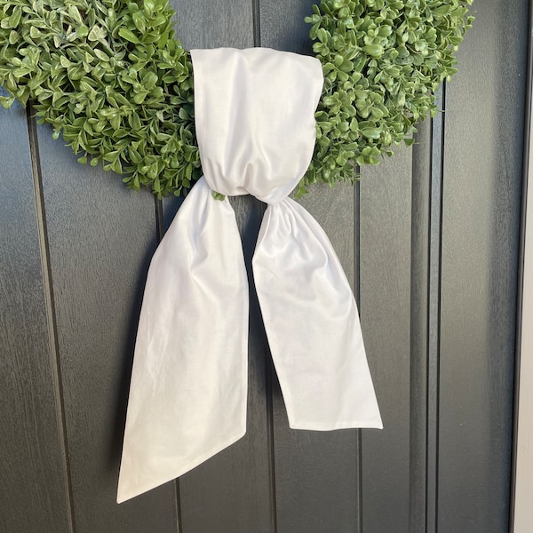 White Wreath Sash, Blank Wreath Sash, Plain Wreath Sash, Neutral Door Decor, White Decor, Ready for Embroidery, Blank Sashes, White Sash