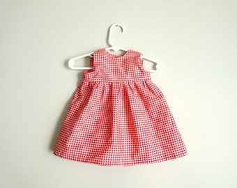 Red Riding Hood Dress, Red Gingham Dress, Birthday dress, Christmas Dress, Holiday Dress for Girl, Party Dress, Gingham dress, Christmas