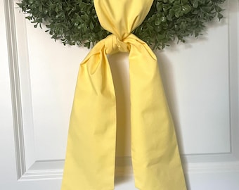 Lemon Yellow Blank Wreath Sash, Wreath Sash, Door Decor, Birthday Party Decor, Buttercup Wreath Sash, Wedding