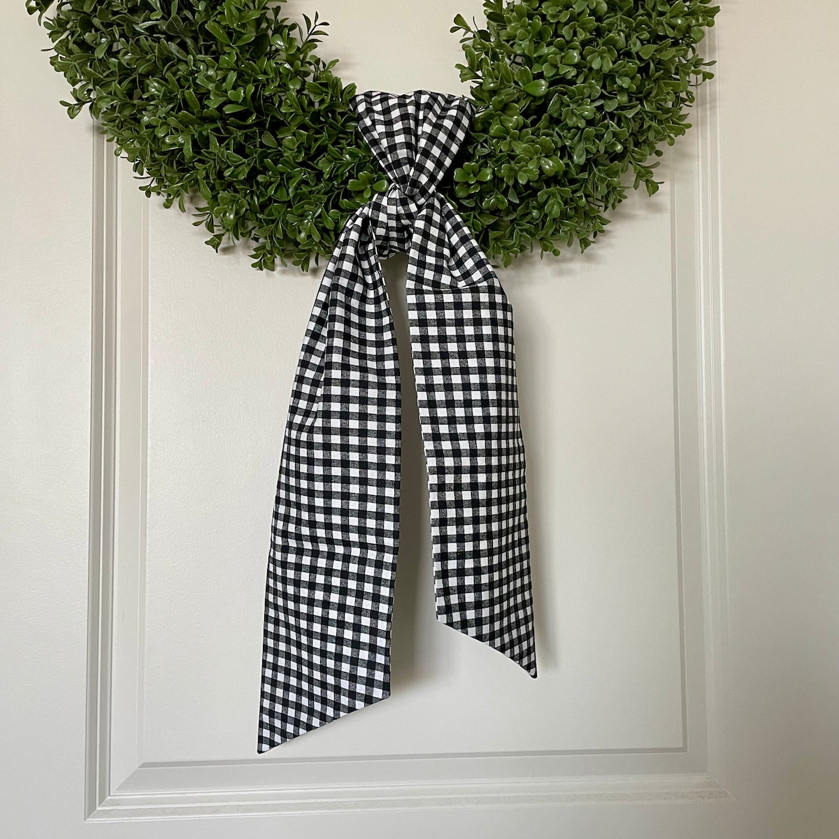 Black and White Gingham Wreath Sash, Blank Black and White Wreath Sash, Door Wreath Sash, Fall Door Decor, Black White Checked Sash, Neutral - Etsy