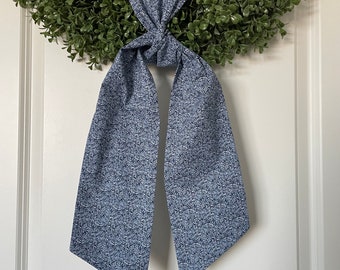 SALE Navy Floral Wreath Sash, Blue Wreath Sash, Blank Wreath Sash, Blue Door Decor, Spring Decor, Front Door Wreath Sash