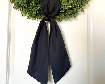Black Wreath Sash, Solid Black Wreath Sash, Plain Wreath Sash, Black Door Decor, Neutral Decor, Ready for Embroidery Sash, Blank Sashes