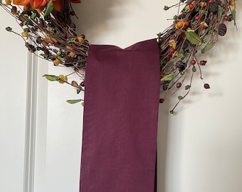 Plum Wreath Sash, Purple Wreath Sash, Blank Purple Wreath Sash, Summer Door Decor, Party Decor, Ready for Embroidery, Purple Wedding