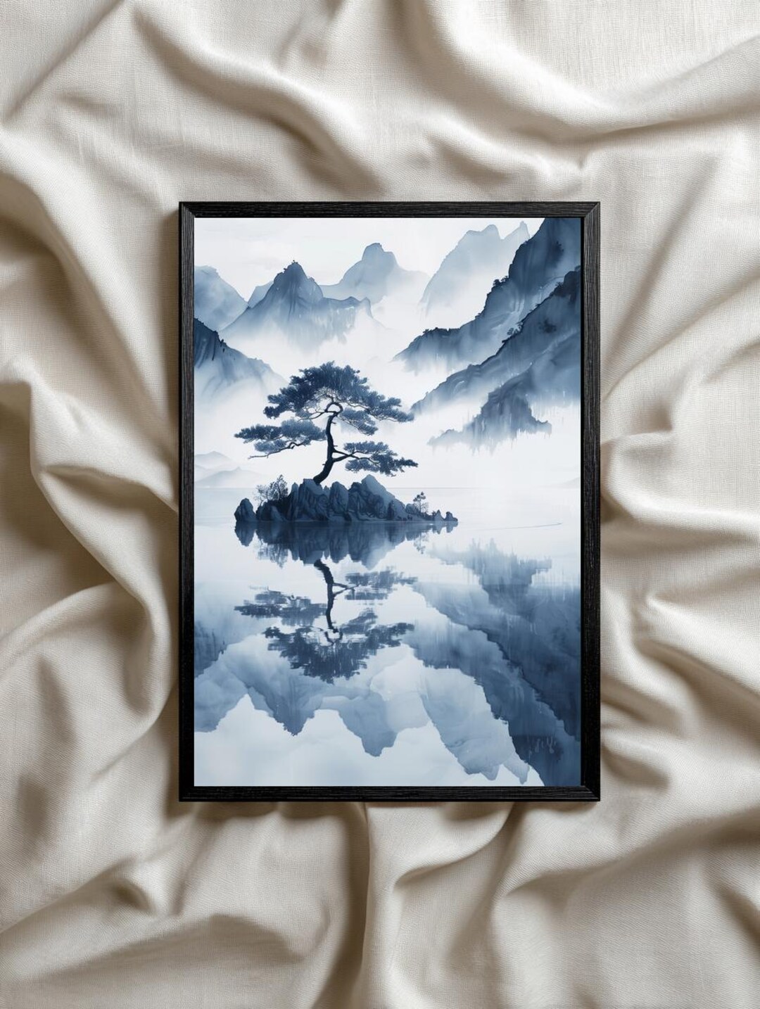 Japanese Minimalist Art Print | Zen Landscape Wall Decor | Serene ...