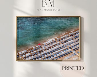 Positano, Italian Summer Print – Beach Umbrella Photography – Coastal Wall Art Decor