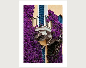 Italy Photography Print,  Home decor, Italian wall art, PURPLE BOUGAINVILLEA ITALY