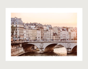 Paris Photography Print, Seine River Landscape, Paris home decor, wall art