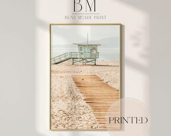 California Photography Print, Santa Monica Beach, Lifeguard Tower, home decor, wall art