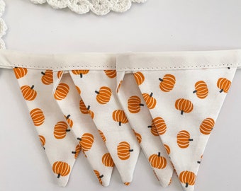 Mini Fall Fabric Banner – Pumpkin Bunting, Wall Decor (16 inch)