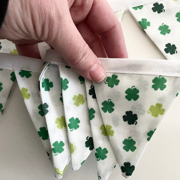 MINI St. Patrick's Day Fabric Bunting Banner. St. Patrick's Day Pennant Banner. St. Patrick's Day Fabric Banner. Irish Bunting.