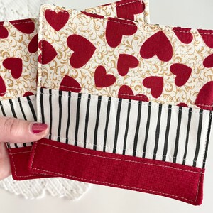 SET of two Valentine quilted coasters. Quilted coasters. Cute coasters. Unique coasters. One of a kind coasters. Coasters.